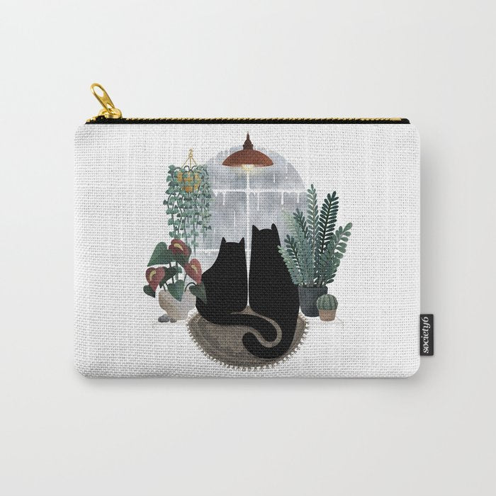 Rainy Day Cats (on white) Carry All Pouch Gallery Image 1
