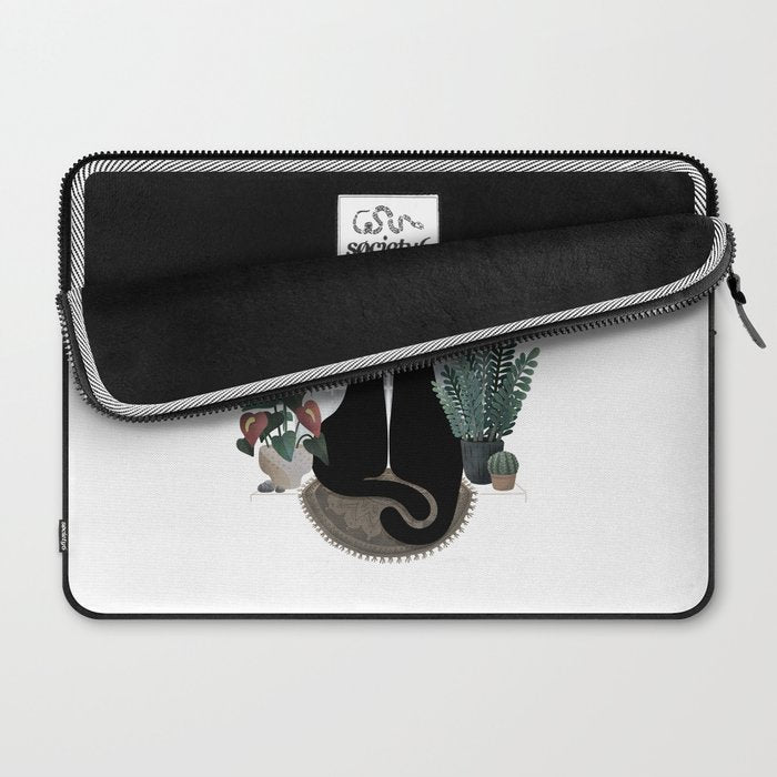Rainy Day Cats (on white) Laptop Sleeve Gallery Image 2