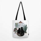 Rainy Day Cats (on white) Tote Bag Gallery Image 2