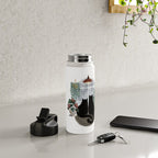Rainy Day Cats (on white) Water Bottle Gallery Image 4