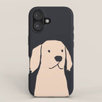 Golden retriever black and white version iPhone Case Gallery Image 1