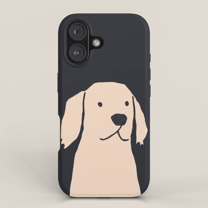 Golden retriever black and white version iPhone Case Gallery Image 1