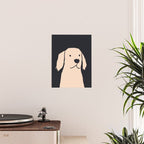 Golden retriever black and white version Poster Gallery Image 2