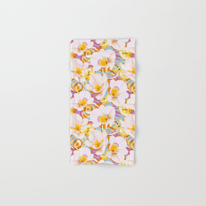 Lemons among the exotic flowers 4 Bath Towel Gallery Image 1