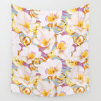 Lemons among the exotic flowers 4 Wall Tapestry Gallery Image 4