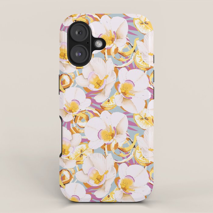 Lemons among the exotic flowers 4 iPhone Case Gallery Image 1