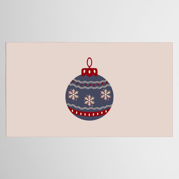 Christmas Bauble Blue And Red Tablecloth Gallery Image 2