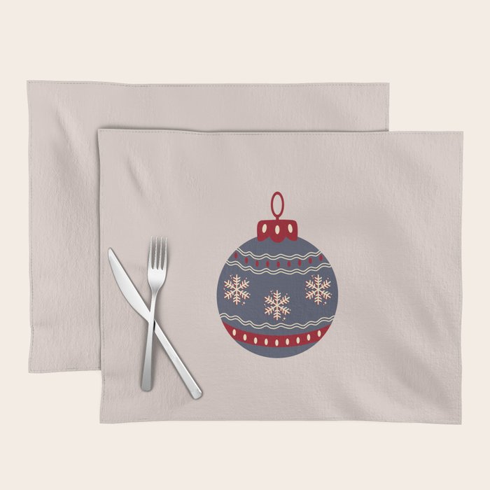 Christmas Bauble Blue And Red Placemat Gallery Image 1
