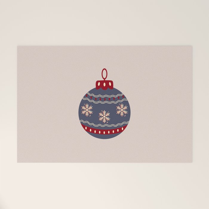 Christmas Bauble Blue And Red Welcome Mat Gallery Image 1