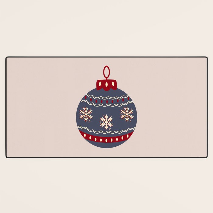 Christmas Bauble Blue And Red Desk Mat Gallery Image 3
