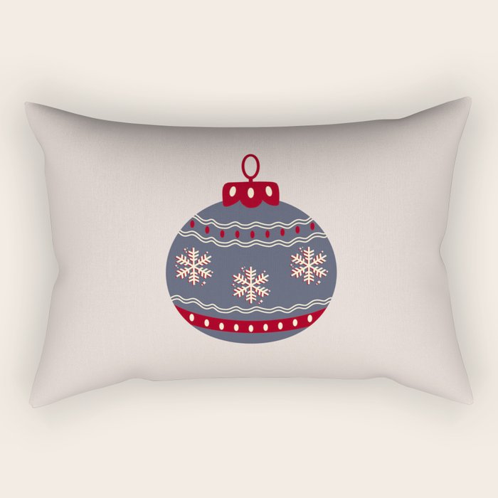 Christmas Bauble Blue And Red Rectangular Pillow Gallery Image 2