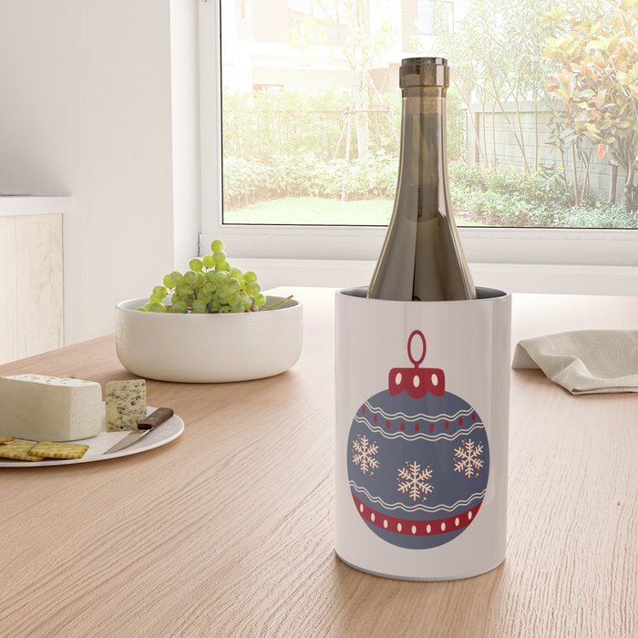 Christmas Bauble Blue And Red Wine Chiller Gallery Image 4