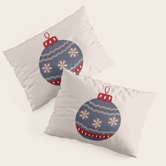 Christmas Bauble Blue And Red Pillow Sham Gallery Image 3