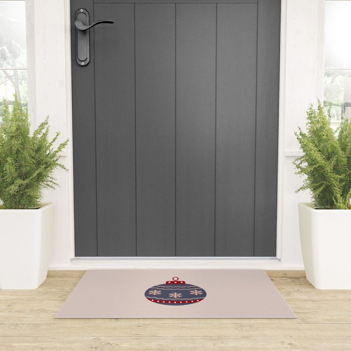 Christmas Bauble Blue And Red Welcome Mat Gallery Image 3