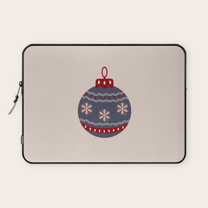 Christmas Bauble Blue And Red Laptop Sleeve Gallery Image 1
