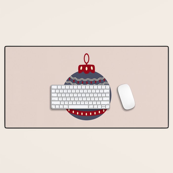 Christmas Bauble Blue And Red Desk Mat Gallery Image 1