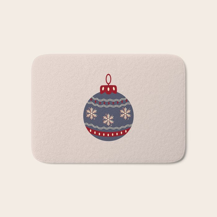 Christmas Bauble Blue And Red Bath Mat Gallery Image 1