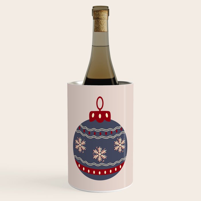 Christmas Bauble Blue And Red Wine Chiller Gallery Image 1