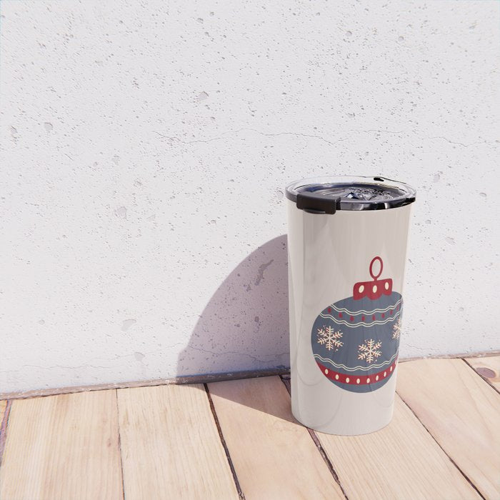 Christmas Bauble Blue And Red Travel Mug Gallery Image 4