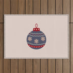 Christmas Bauble Blue And Red Outdoor Rug Gallery Image 1
