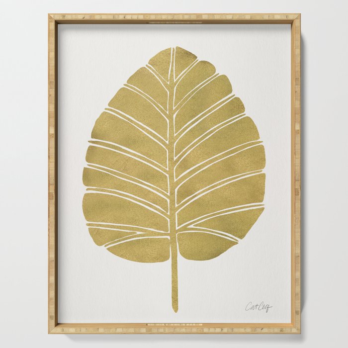 Elephant Ear Alocasia - Gold Palette Serving Tray Gallery Image 1