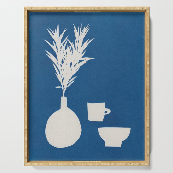 Cyanotype Still Life Studies #1 Serving Tray Gallery Image 1