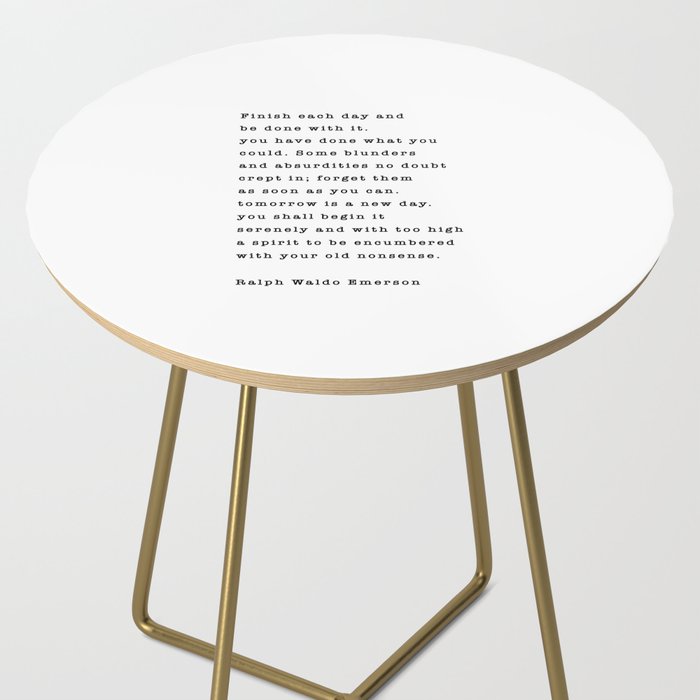 Ralph Waldo Emerson, Finish Each Day  Side Table Gallery Image 2