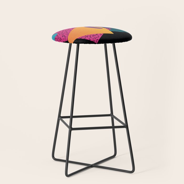 Memphis Pattern 29 / 80s - 90s Retro Stool Gallery Image 1
