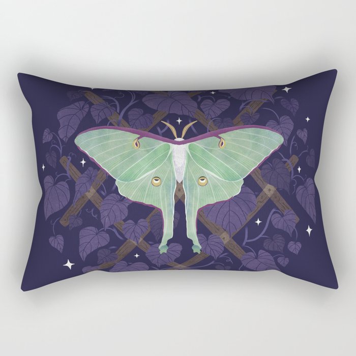 Night Trellis (Luna Moth) Rectangular Pillow Gallery Image 2