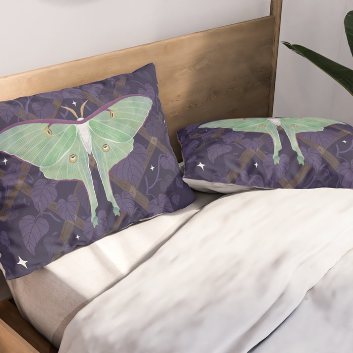 Night Trellis (Luna Moth) Pillow Sham Gallery Image 2