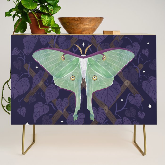 Night Trellis (Luna Moth) Credenza Gallery Image 1