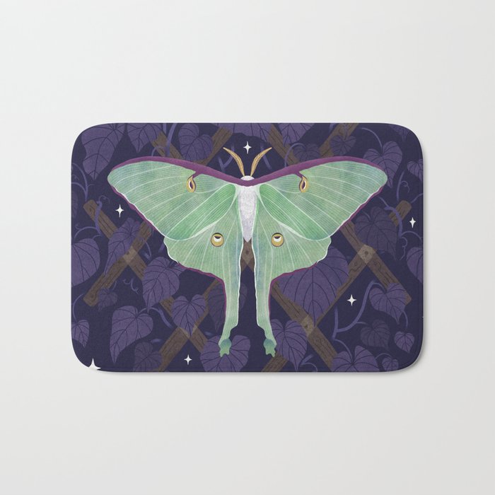 Night Trellis (Luna Moth) Bath Mat Gallery Image 1