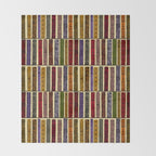 Whimsigothic Dark Academia Vintage Ornate Antique Books on Bookshelves Throw Blanket Gallery Image 2