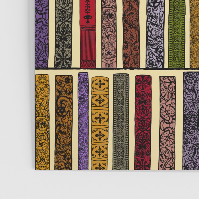 Whimsigothic Dark Academia Vintage Ornate Antique Books on Bookshelves Poster Gallery Image 3