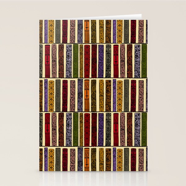 Whimsigothic Dark Academia Vintage Ornate Antique Books on Bookshelves Stationery Card Gallery Image 2