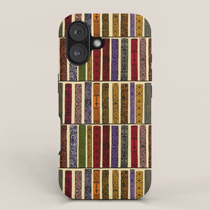 Whimsigothic Dark Academia Vintage Ornate Antique Books on Bookshelves iPhone Case Gallery Image 1