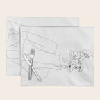 Minimal Line Art Woman with Flowers Placemat Gallery Image 1