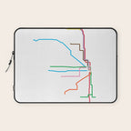 Chicago CTA Map, Chicago Train Map Art, Chicago L Train Map, Chicago Art, Chicago Wall Art, Map Art Laptop Sleeve Gallery Image 1