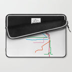 Chicago CTA Map, Chicago Train Map Art, Chicago L Train Map, Chicago Art, Chicago Wall Art, Map Art Laptop Sleeve Gallery Image 2
