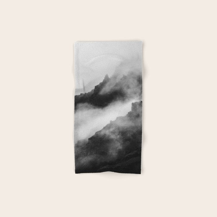 Foggy Mountains Black and White Bath Towel Gallery Image 1