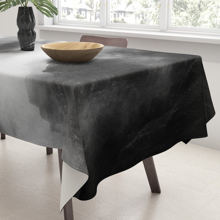 Foggy Mountains Black and White Tablecloth Gallery Image 3