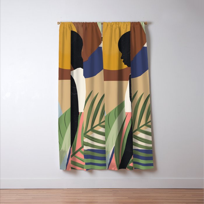 Tropical Girl 2 Window Curtain Gallery Image 3