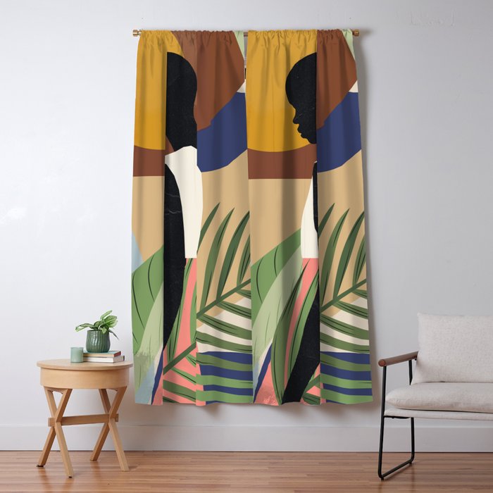 Tropical Girl 2 Window Curtain Gallery Image 1