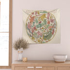 Libra Antique Astrology Zodiac Pictorial Map Wall Tapestry Gallery Image 2