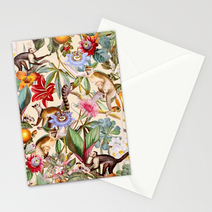 Animal and Floral Pattern Stationery Card Gallery Image 2
