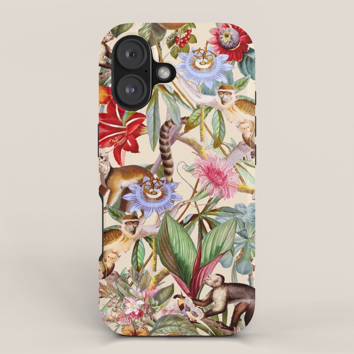 Animal and Floral Pattern iPhone Case Gallery Image 1