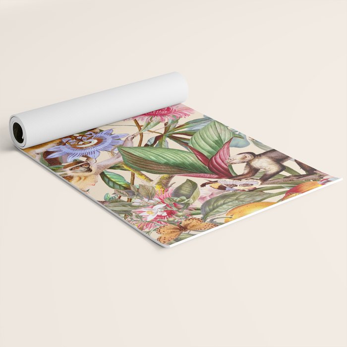 Animal and Floral Pattern Yoga Mat Gallery Image 2