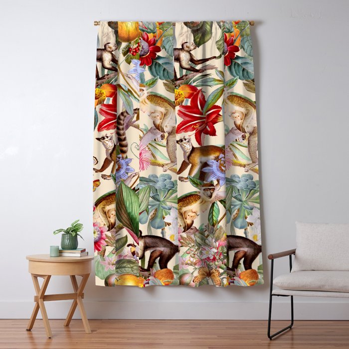 Animal and Floral Pattern Window Curtain Gallery Image 5