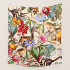 Animal and Floral Pattern Wall Tapestry Gallery Image 4