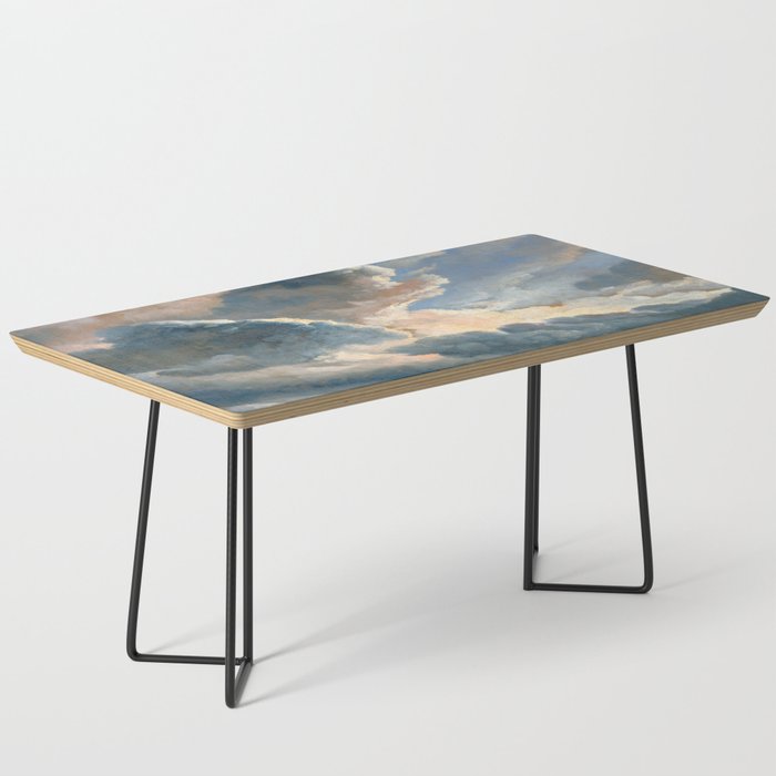 Summer Storm Clouds Antique Oil Painting Coffee Table Gallery Image 1